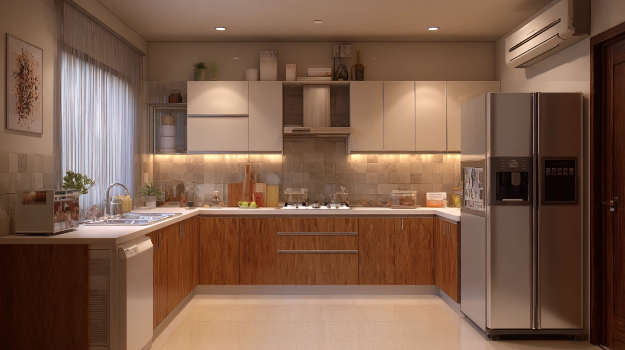 L-shaped modular kitchen popular design layout