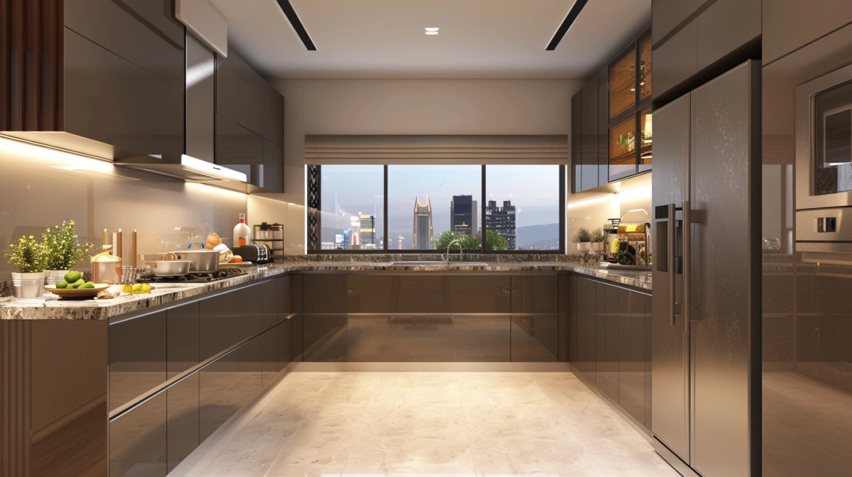 U-shaped premium modular kitchen modern design