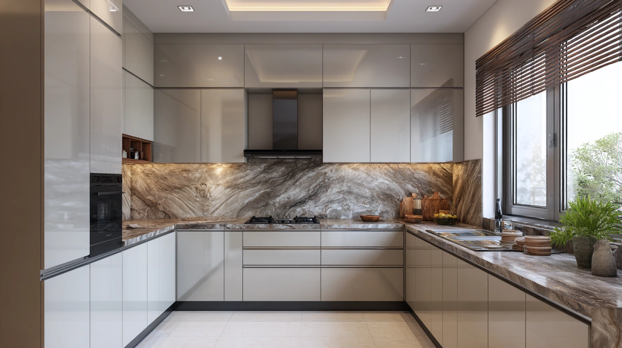 Modular kitchen cabinets, modern storage design