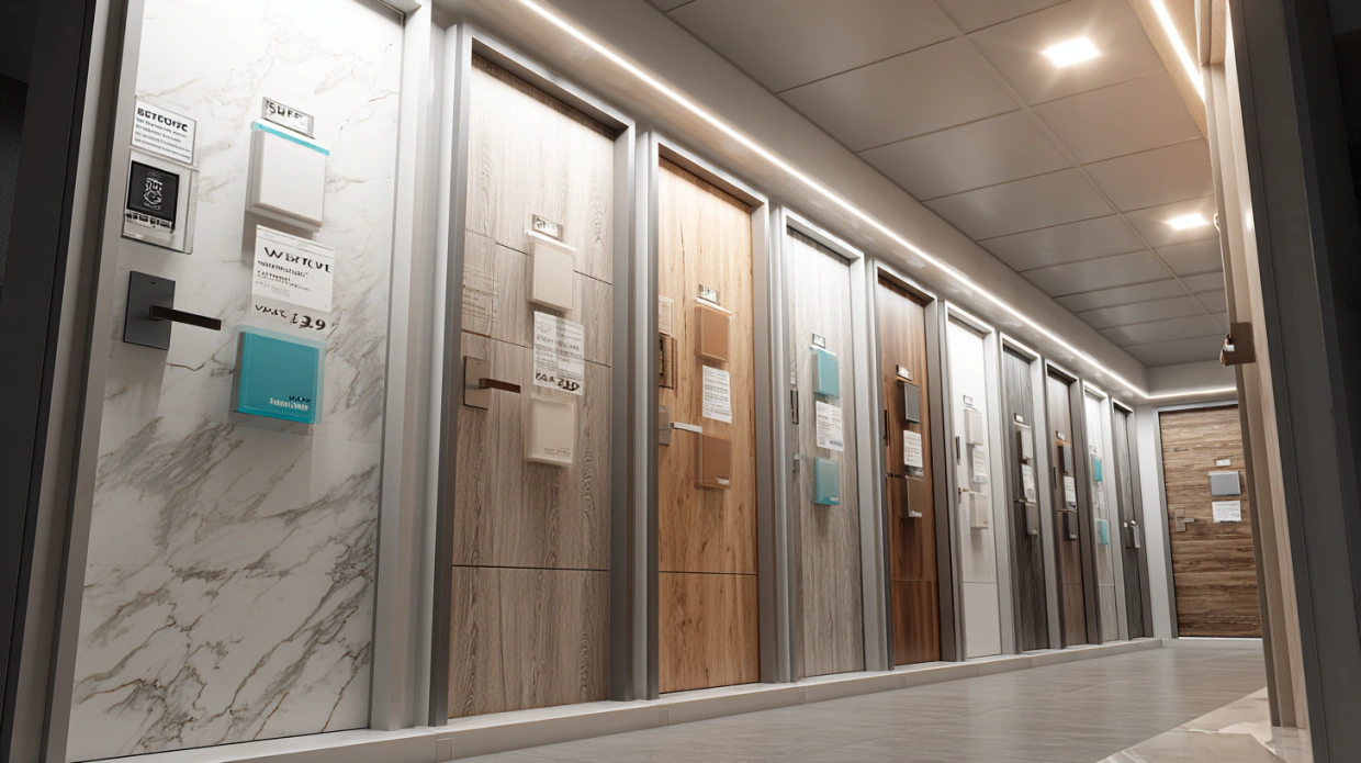 Bathroom door cost components by door type