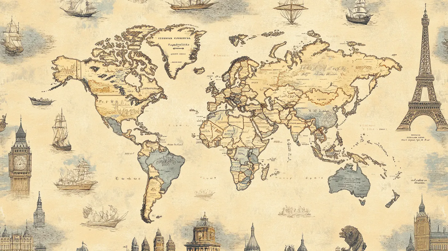 interactive map pattern drawing room wallpaper design