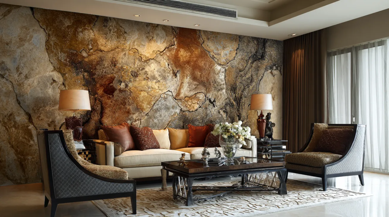 living room interior wallpaper