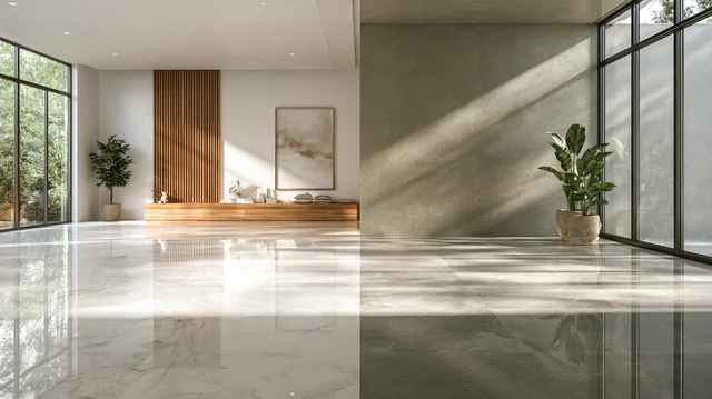 Marble and Kota stone flooring comparison