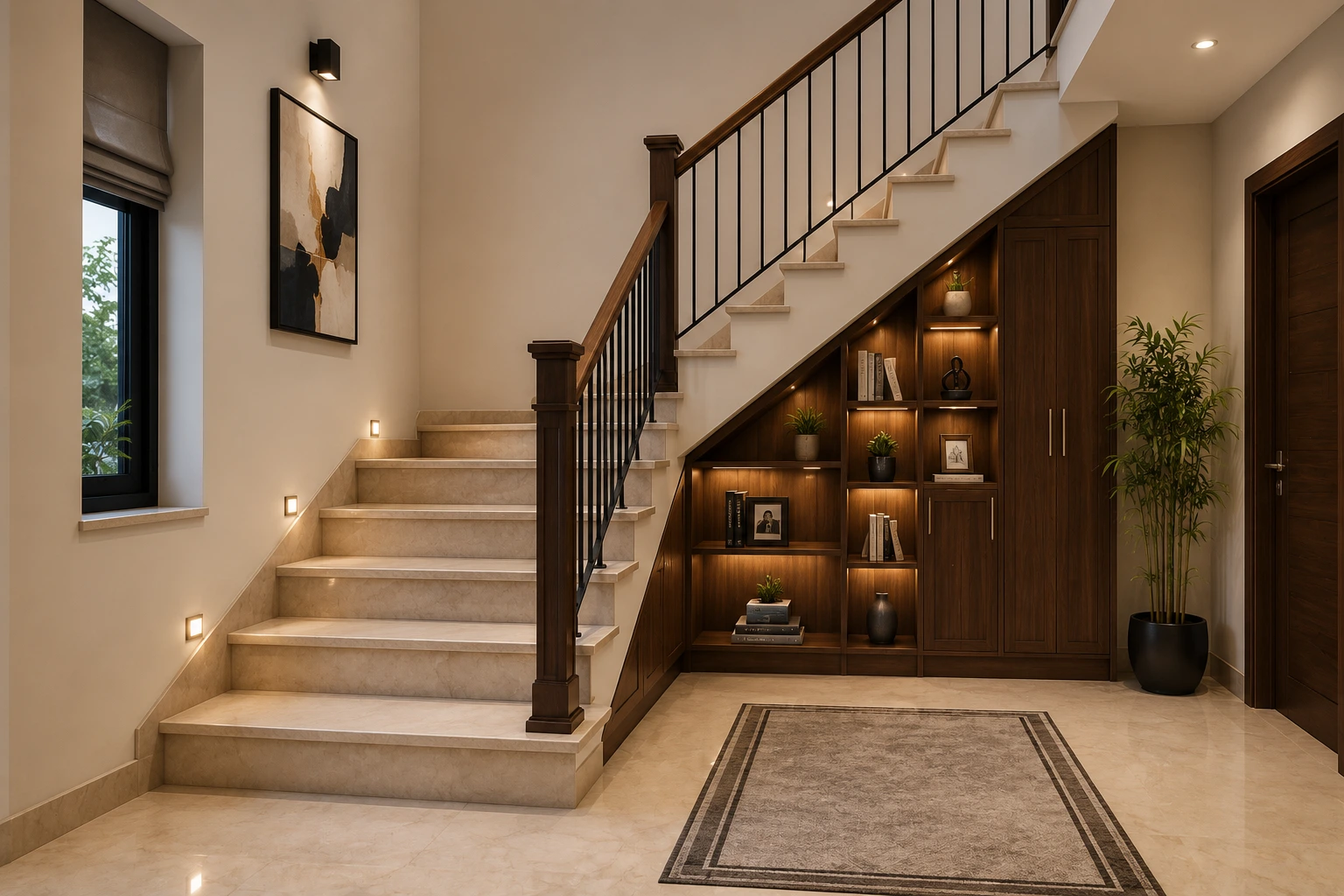 L-shaped staircase design