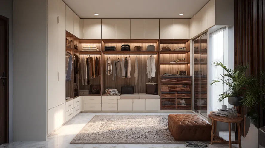 l shaped wardrope design