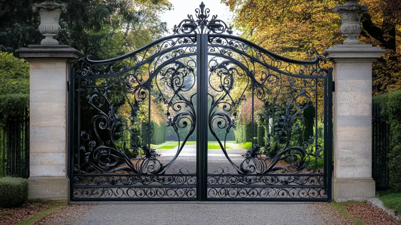 laser cut aluminium front gate design