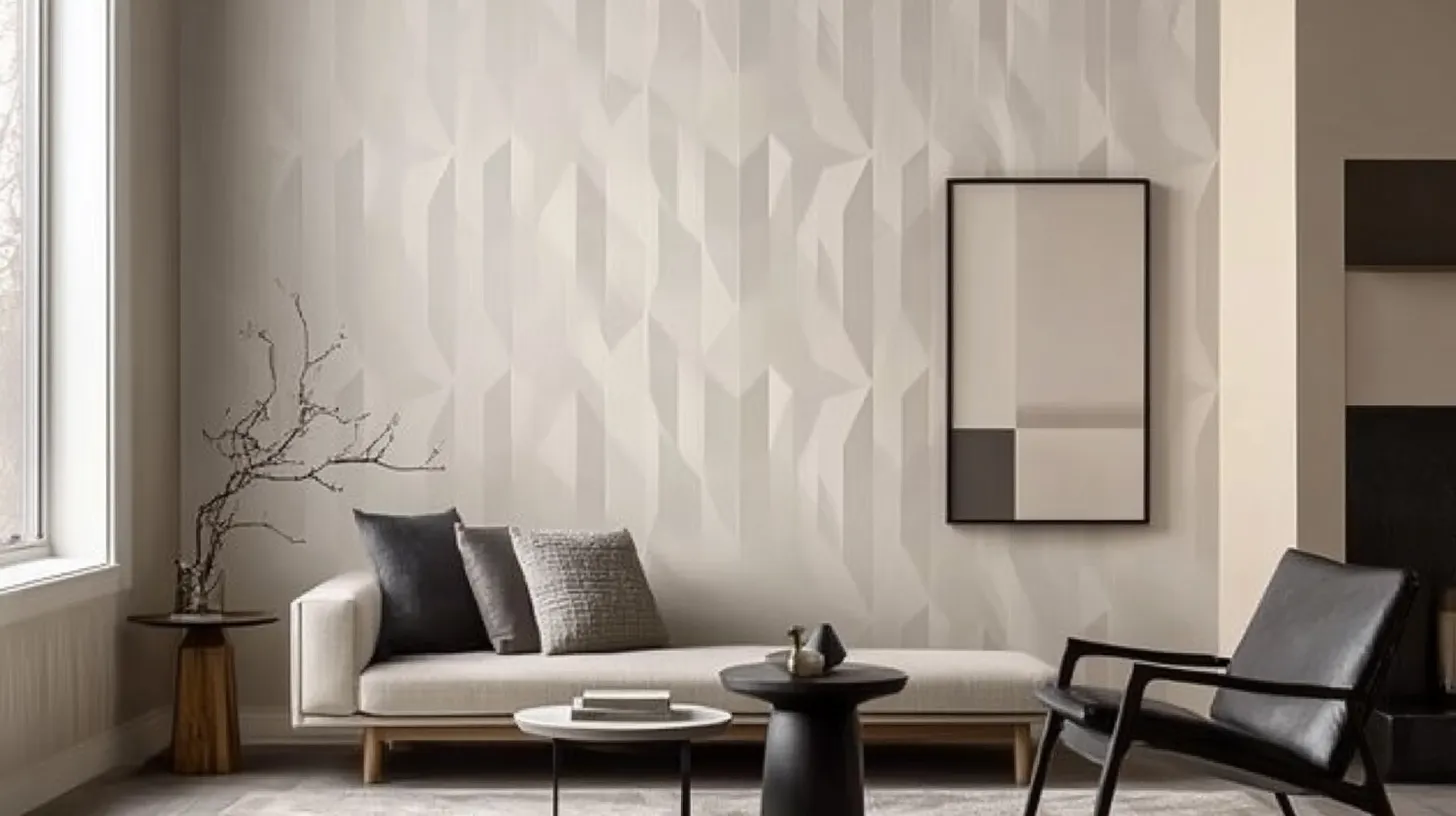 linear abstract drawing room wall design