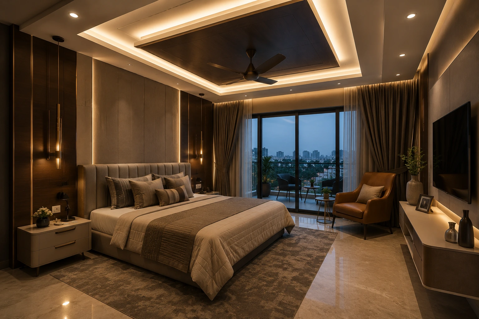 Luxury Master Bedroom POP Design