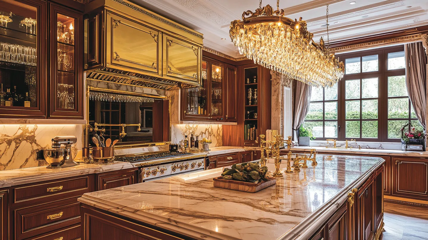 marble elegance with gold accents