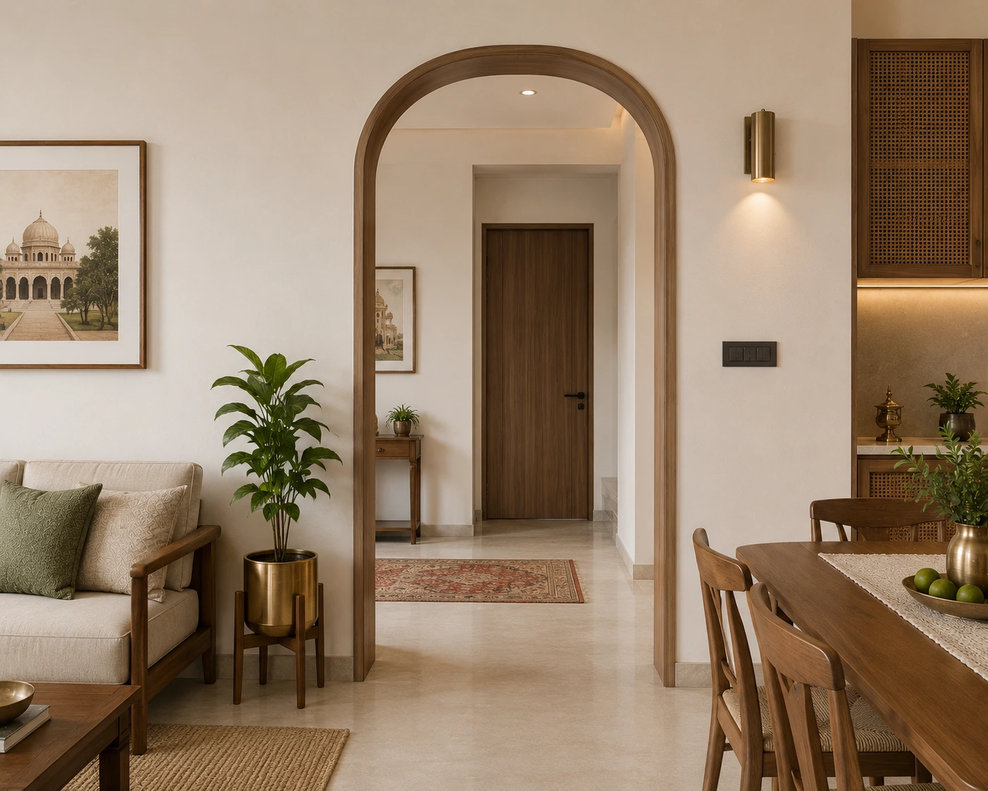 Minimal curved door design
