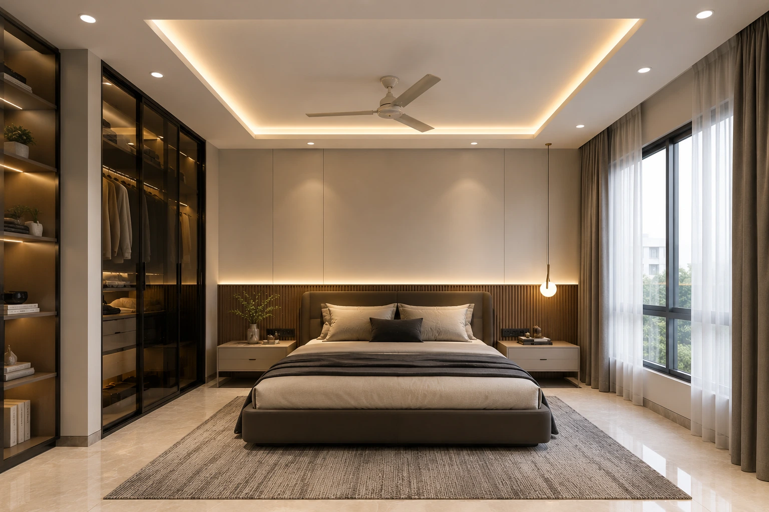 Modern Apartment Bedroom POP Design