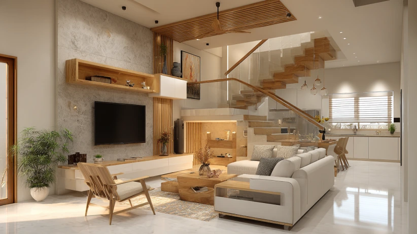 Modern minimalist duplex interior design