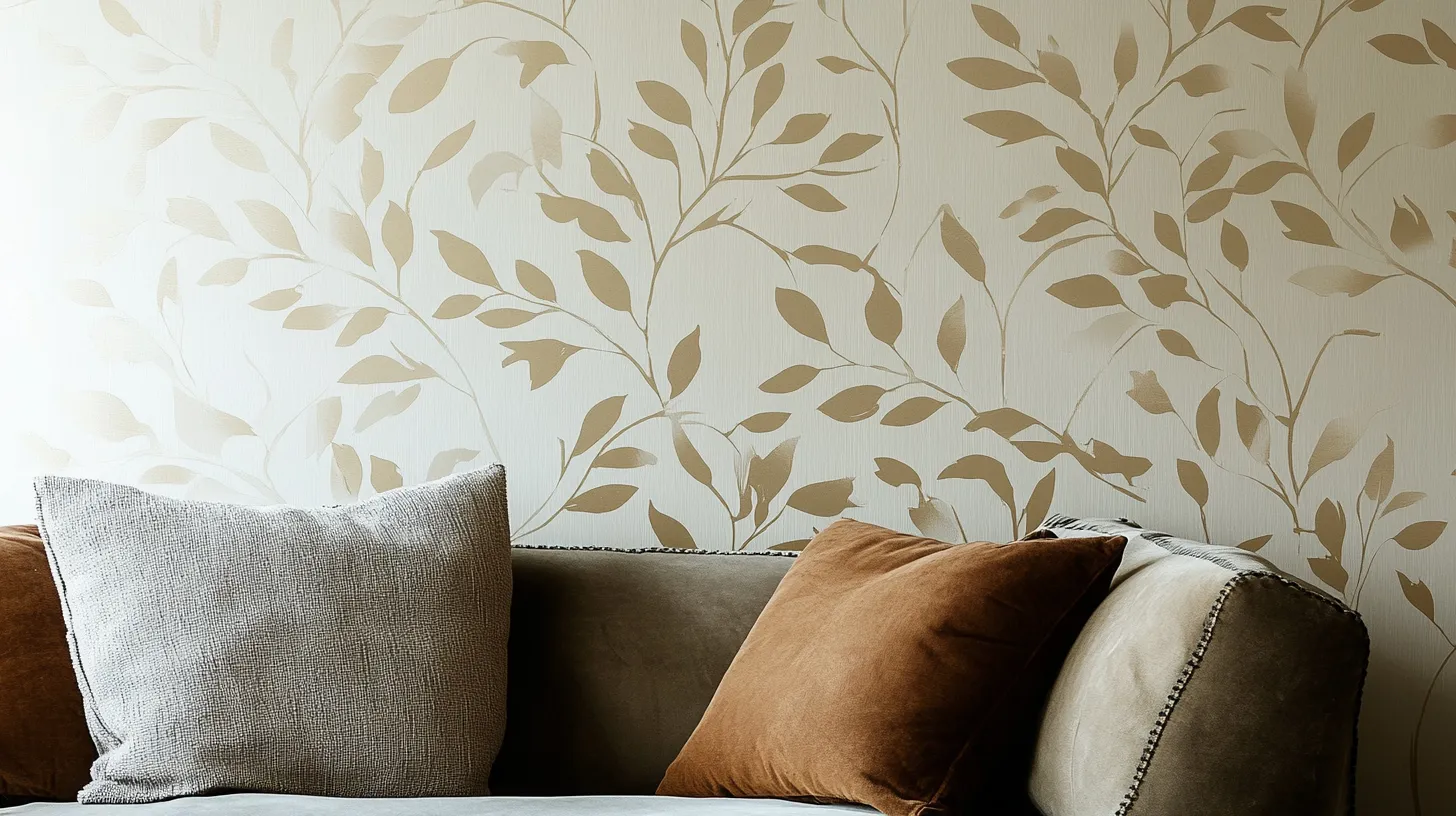 nature inspired simple leaf pattern room wall design