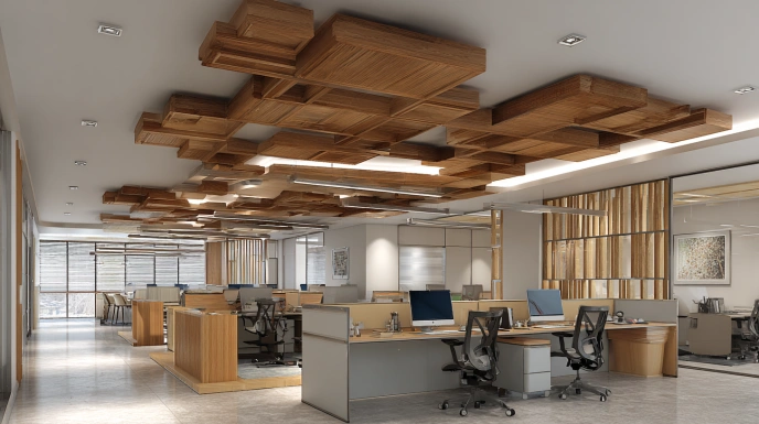 Floating panel POP ceiling in office