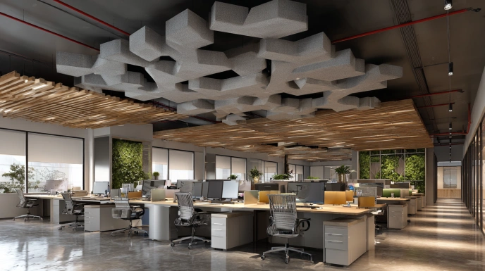 Acoustic POP ceiling in modern office