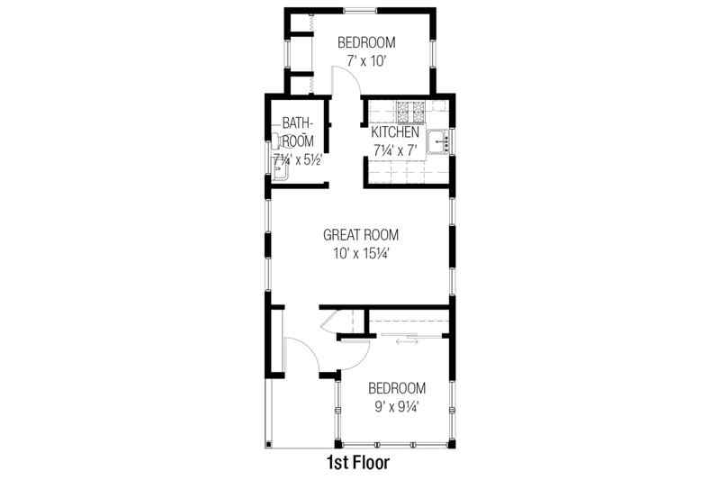 living area that separates two lofts
