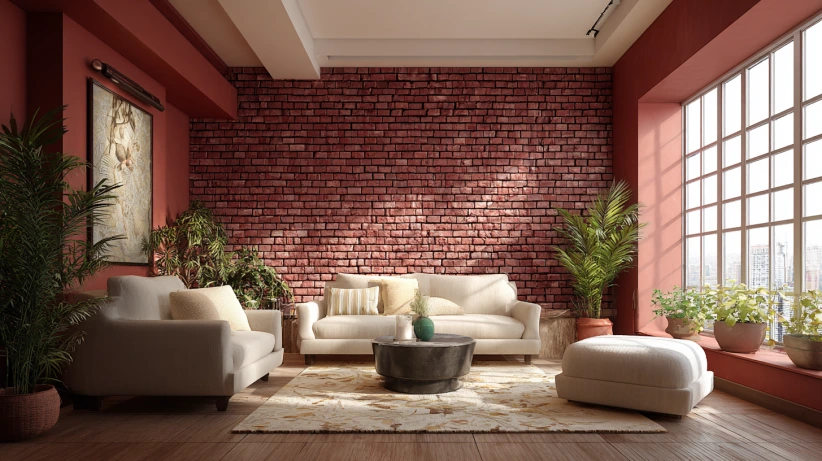 textured finish featured in a modern outside brick wall design
