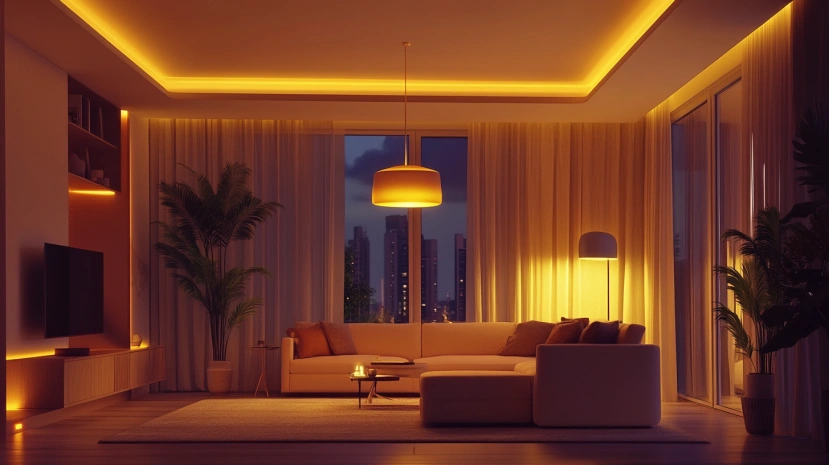 pop ceiling with hanging lights