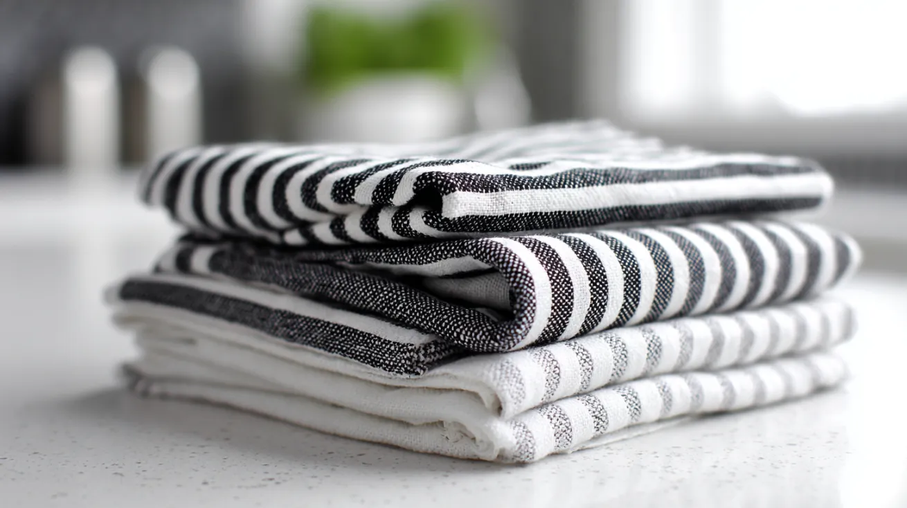 black and white towel