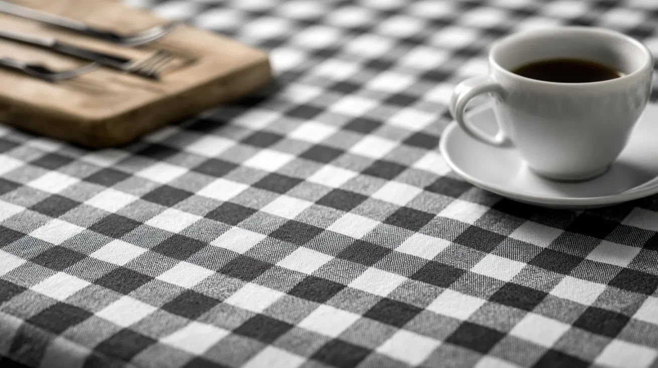 black and white tablecloth