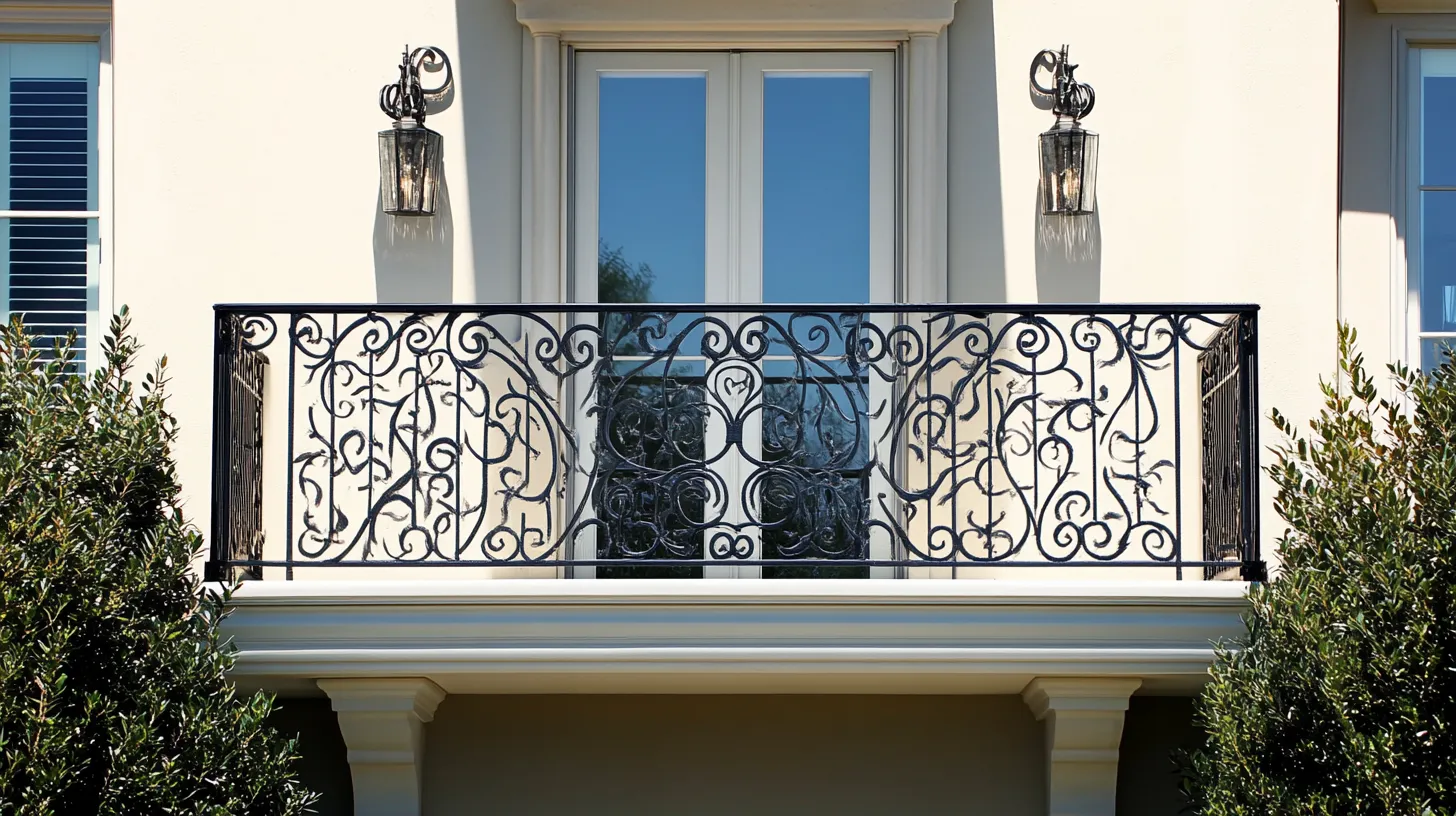 traditional balcony front design with grill
