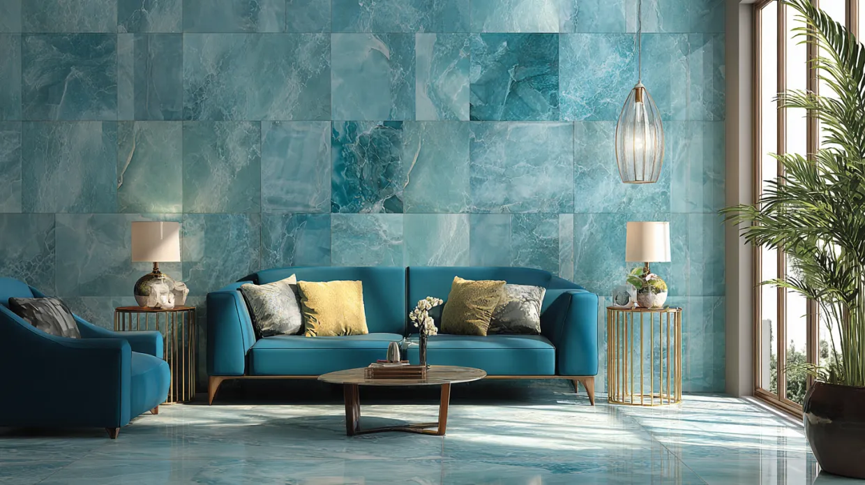 turquoise coloured half wall tiles adding a vibrant and fresh look to kitchens, bathrooms, and modern interiors