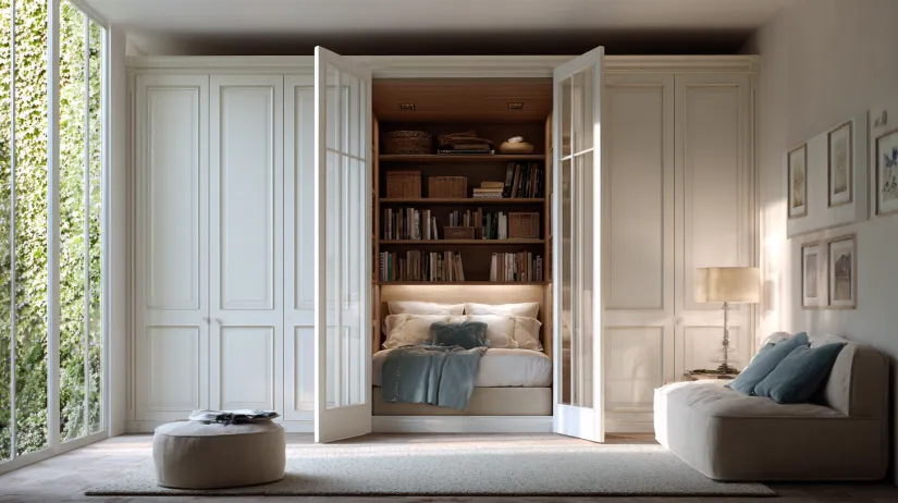 wardrobe with hidden bed