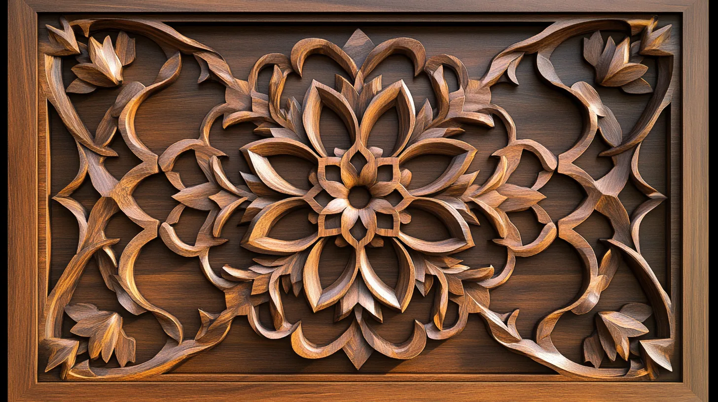 detailed wood cnc cutting design with a mandala floral pattern