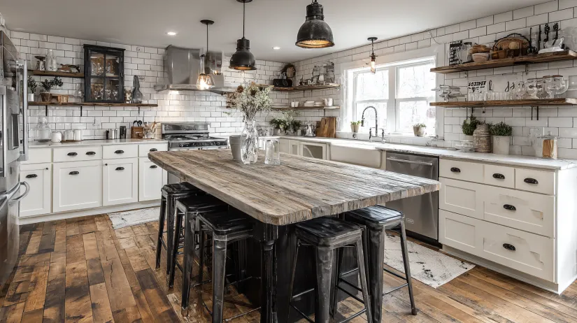 black and white kitchen