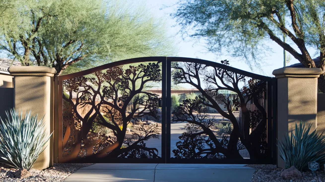wrought iron front gate design