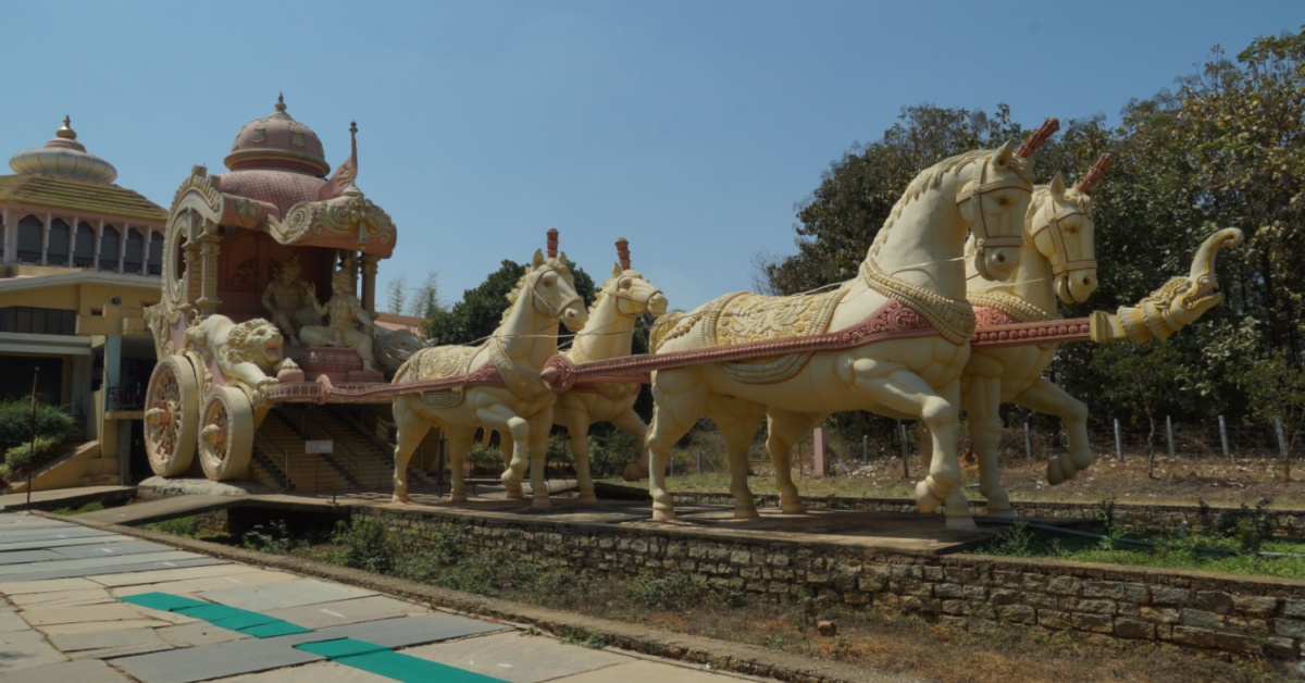 Lord Krishna Chariot at Vishwashanthi Ashrama Nelamangala Bangalore