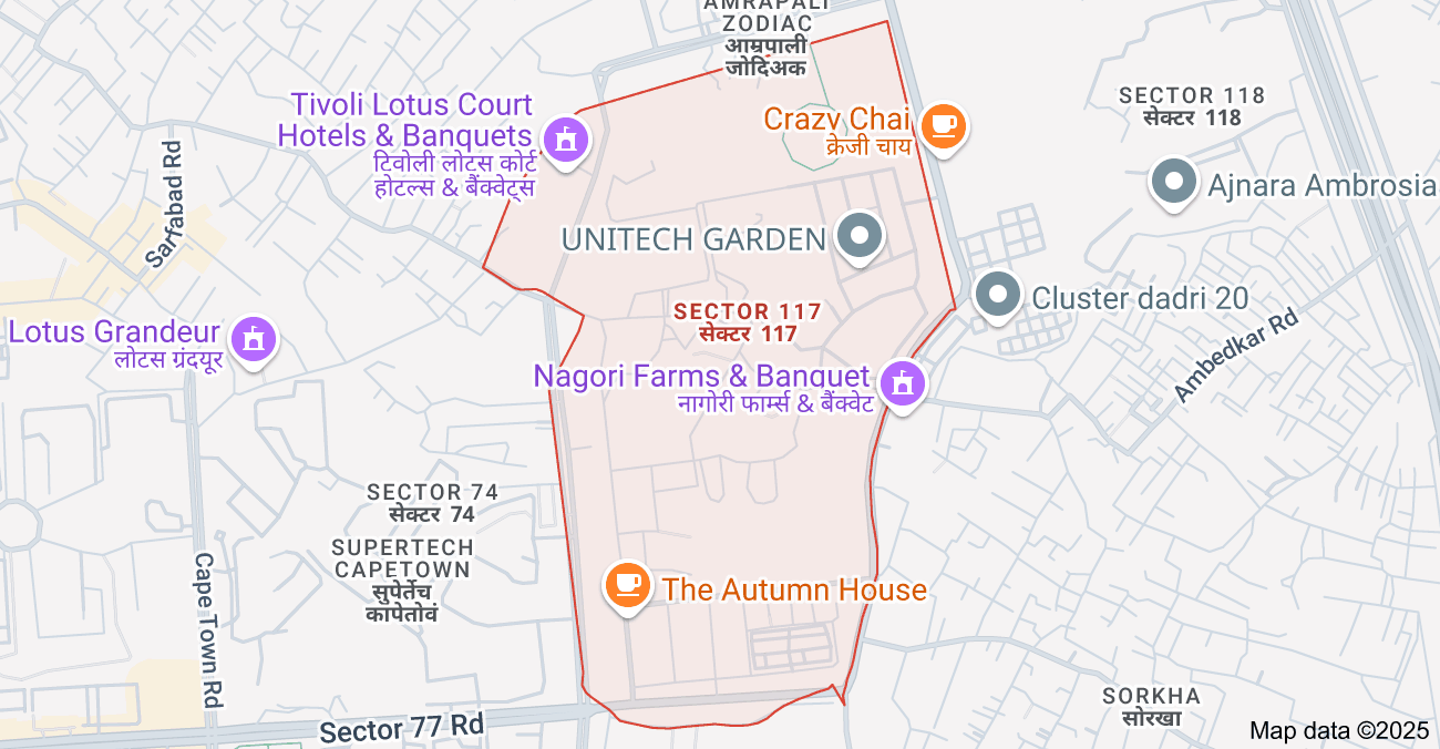 Sector 117 Noida Location Map