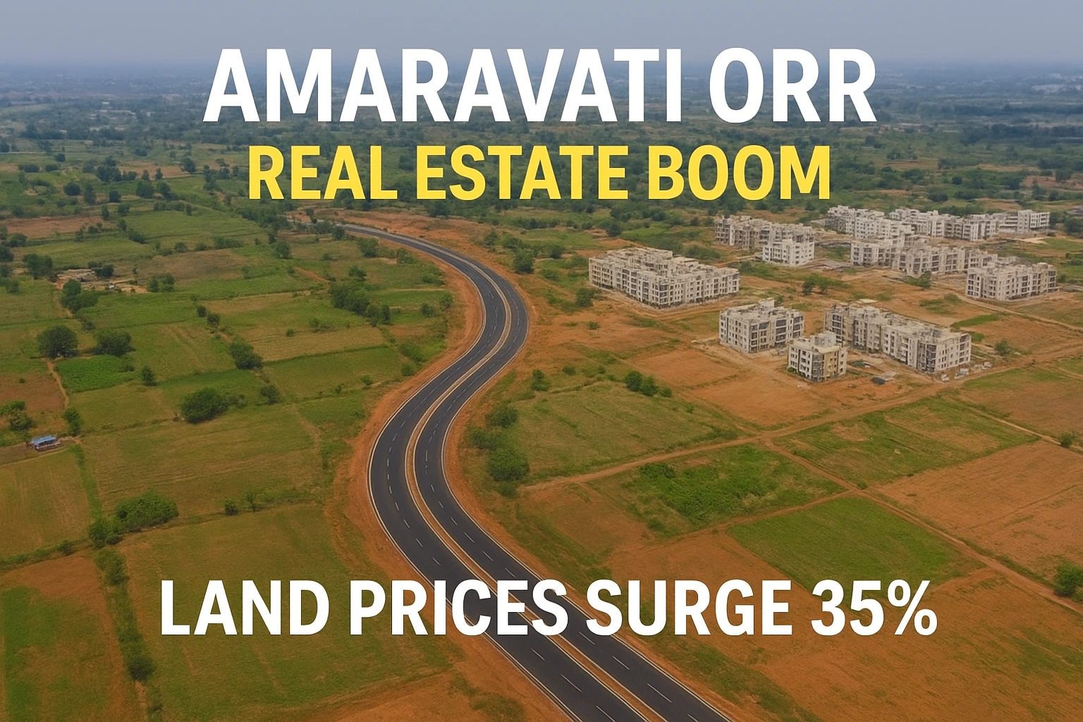 Land prices around the Amaravati ORR alignment surge up to 35% as the project accelerates real estate growth across the Vijayawada region.