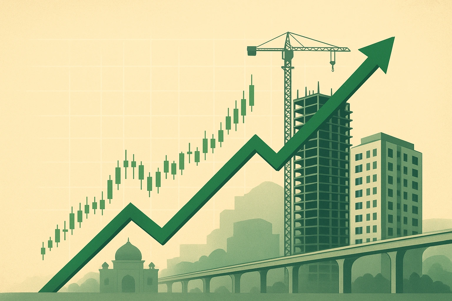 stock market growth with real estate and infrastructure