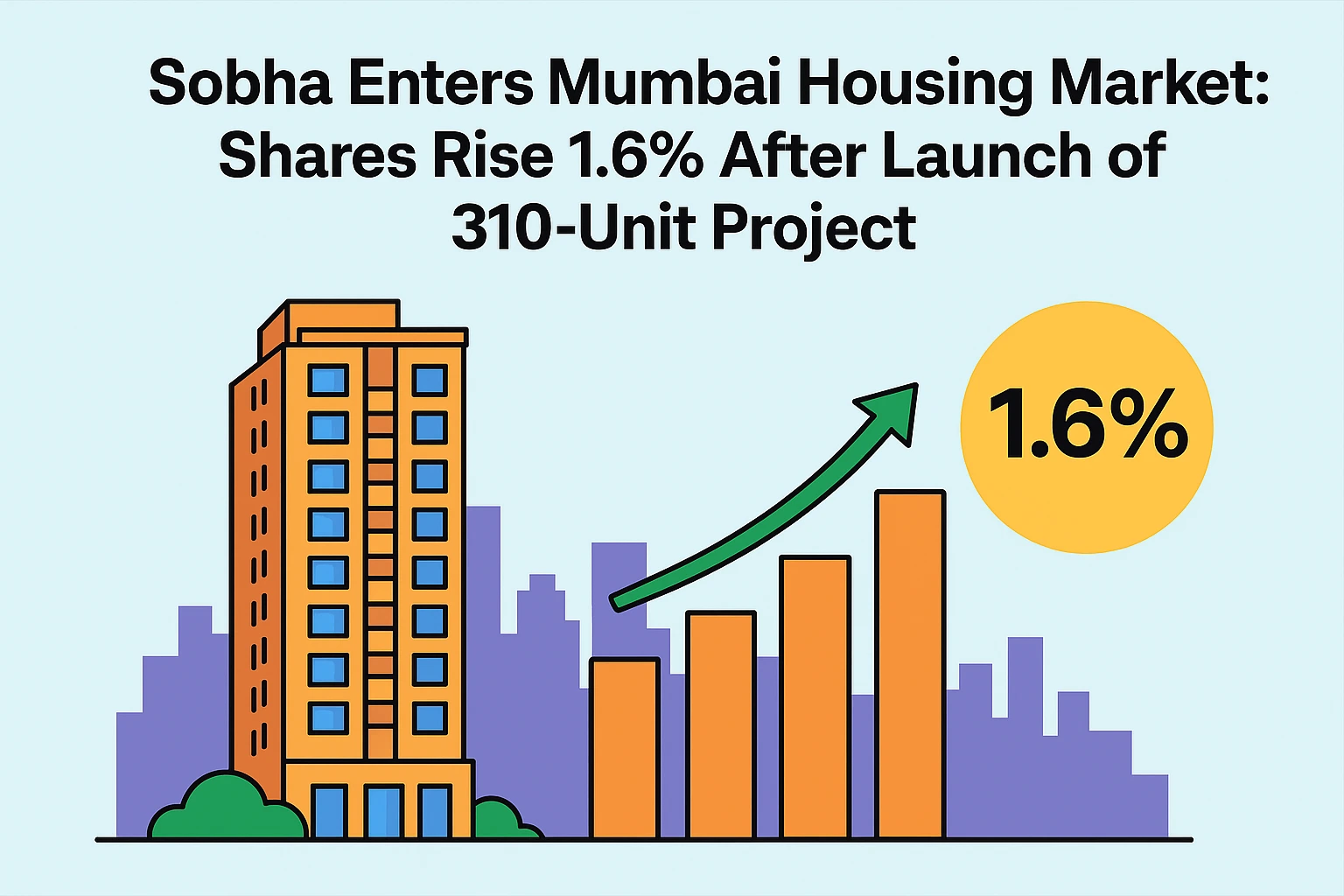 Sobha Ltd enters the Mumbai housing market with its first project of 310 flats, lifting its shares by 1.6%