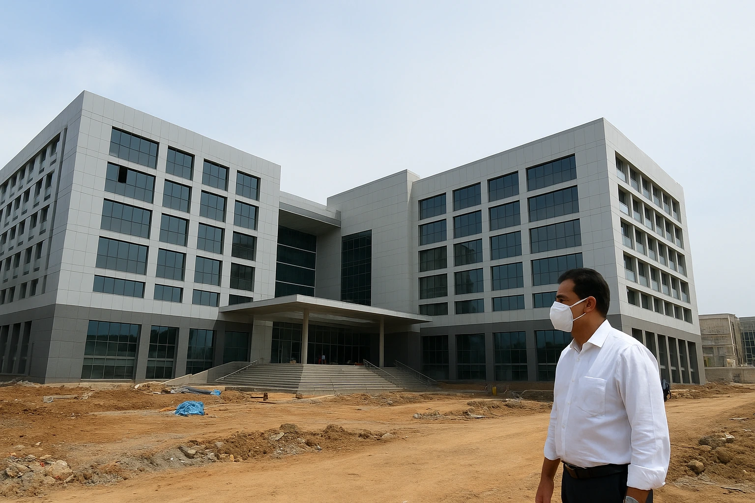 Maharashtra Health Minister Prakash Abitkar inspects the final phase of Thane District General Hospital project nearing completion