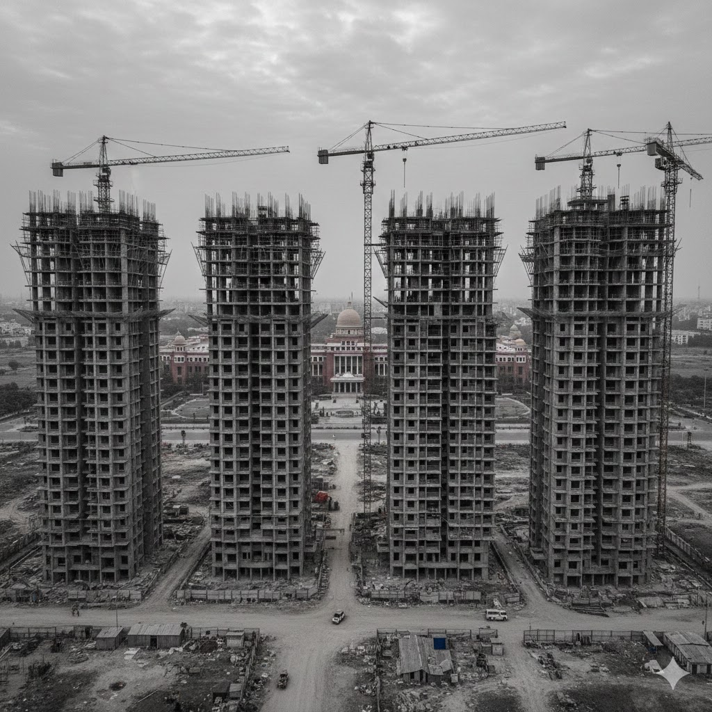 Partially built housing projects in Uttar Pradesh, many of which are currently undergoing insolvency proceedings, leaving homebuyers to file claims through appointed resolution professionals.