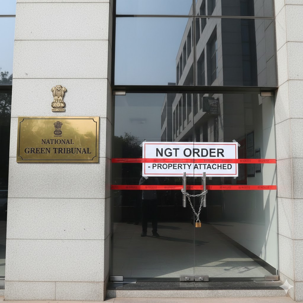 The National Green Tribunal has ordered attachment of Gaursons Promoters’ office and initiated criminal action against the company’s managing director for environmental non-compliance.