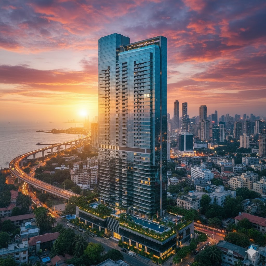 Artist’s impression of Keystone Realtors’ upcoming ultra-luxury residential development at Bandstand, Mumbai, set to be launched in January 2026.