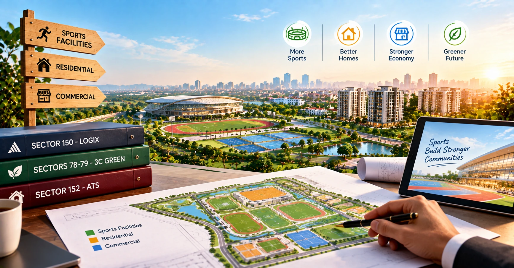 Noida Sports City Plan Moves Ahead as Logix, 3C and ATS Submit Revised Layouts