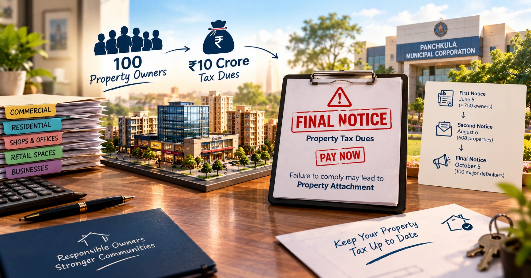 100 Panchkula Property Owners Face Action Over ₹10 Crore Tax Dues