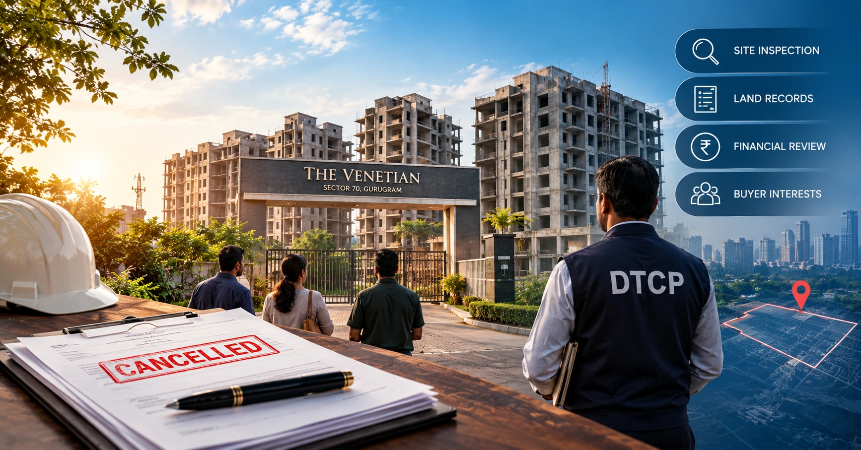 DTCP Moves to Take Over Ocean Seven Buildtech’s Stalled The Venetian Project in Gurugram
