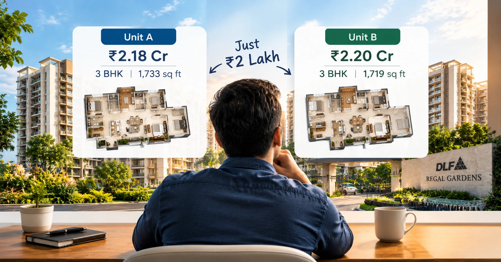 Gurgaon Homebuyers Compare ₹2.18 Cr and ₹2.20 Cr Flats in Same DLF Society
