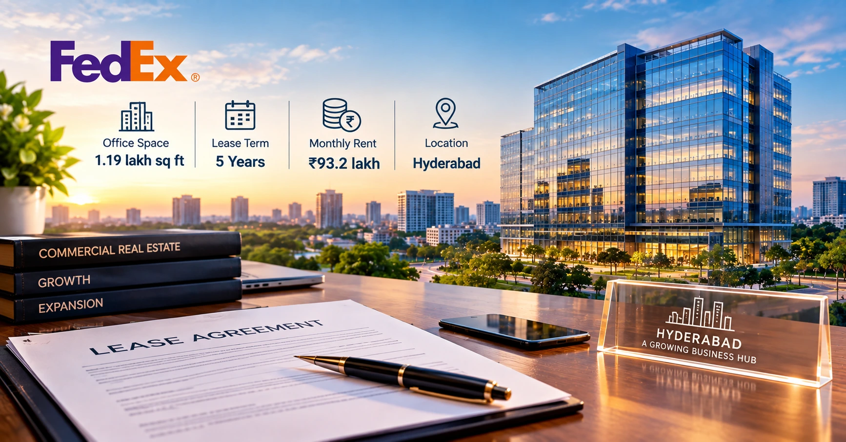 FedEx Signs ₹93.2 Lakh Monthly Office Lease at Hyderabad’s Phoenix Centaurus
