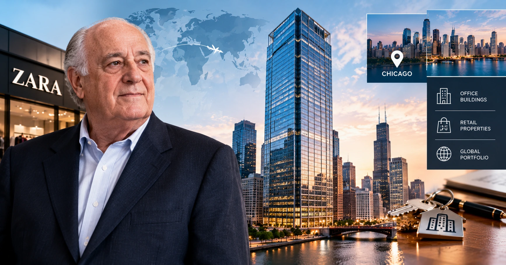 Zara Founder Amancio Ortega Acquires 51-Storey Chicago Office Tower in $550 Million Deal