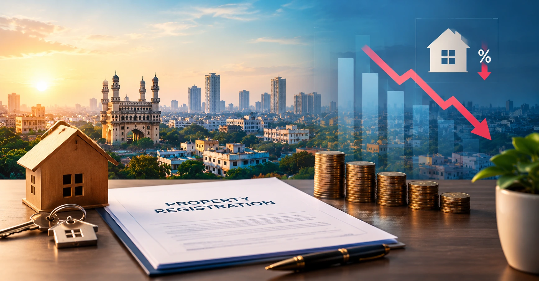 Hyderabad Home Registrations Drop 15% as Property Transaction Value Falls 7%