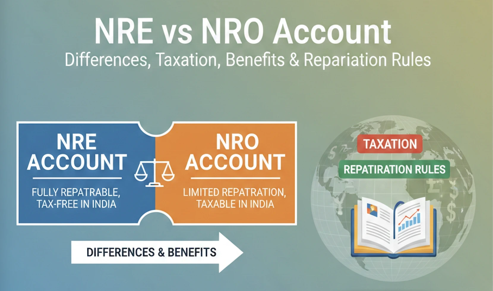 NRE vs NRO Account: Differences, Taxation, Benefits & Repatriation Rules
