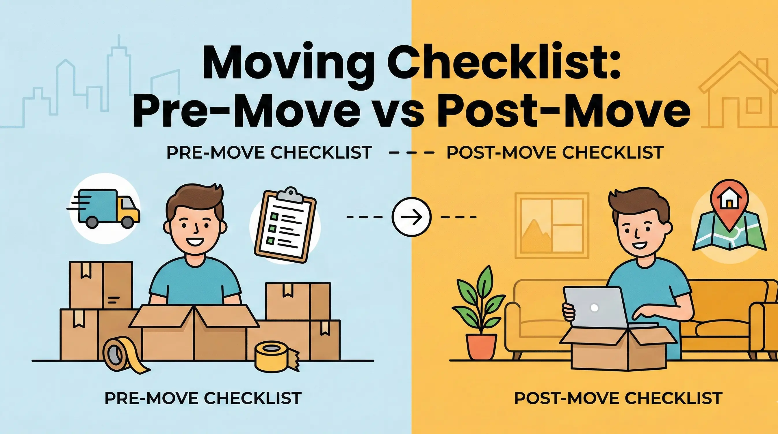 Moving Checklist: Complete Pre-Move vs Post-Move Checklist