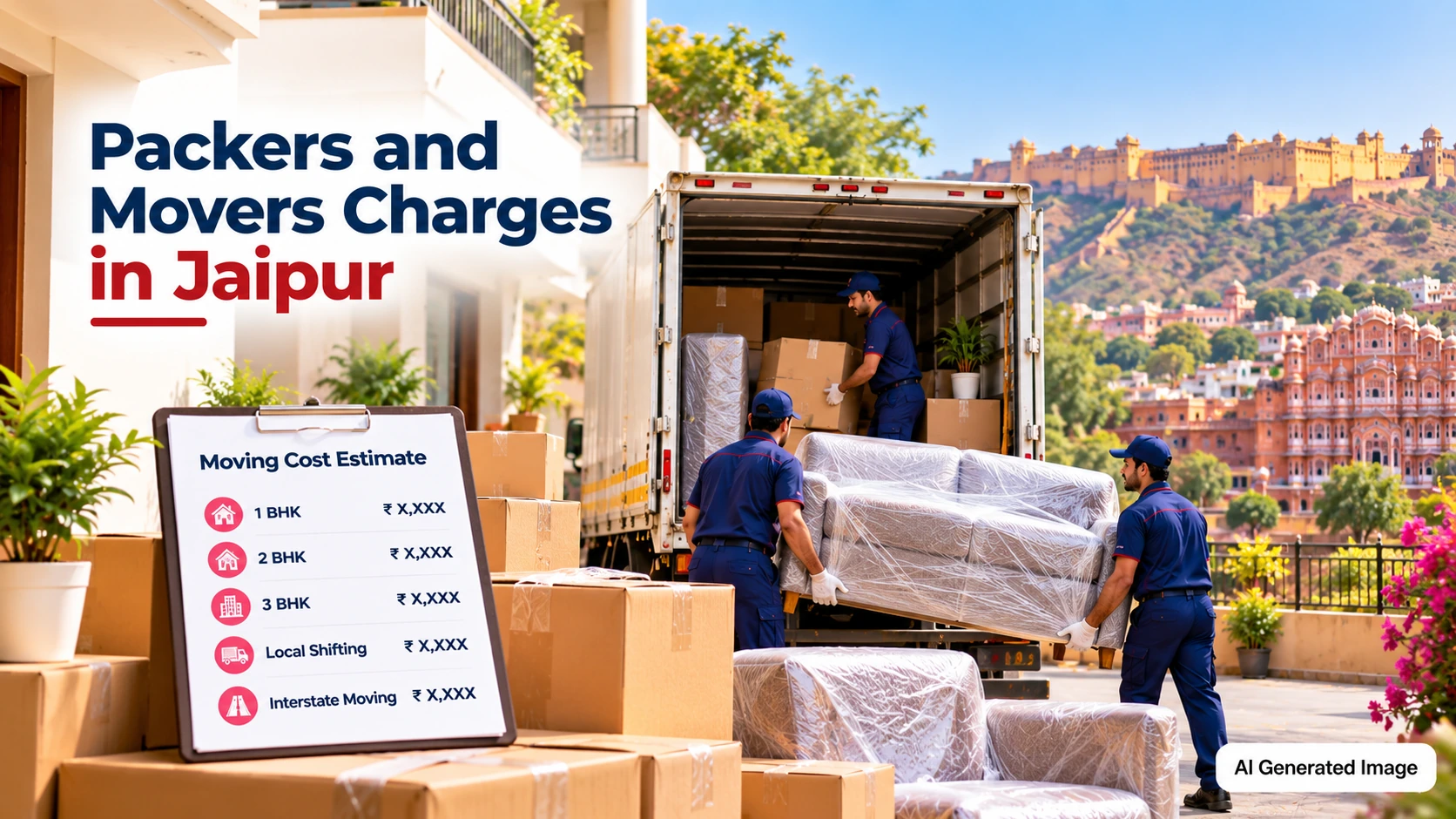 Packers and Movers Charges in Jaipur for Local and Intercity Shifting in 2026