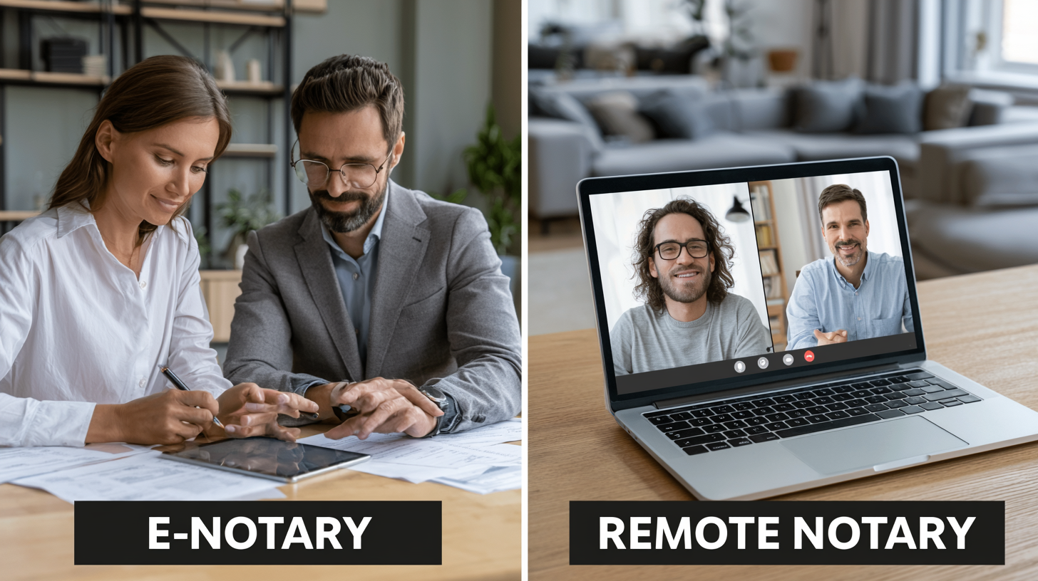 Difference Between E-Notary and Remote Notary: Meaning, Key Differences &amp; When to Use Each